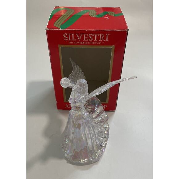 Silvestri Other - Vintage SILVESTRI Herald Angel Christmas Tree Topper 9.5" Iridescent Acrylic